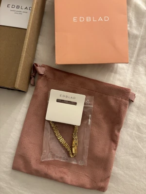 Guldigt kedjearmband från Edblad - Snyggt guldigt armband från Edblad med flätad kedjedesign. Armbandet har en stilren och modern look med ett robust lås. Perfekt accessoar för att lyfta din outfit och passar till många olika stilar. Levereras i originalpåse från Edblad.