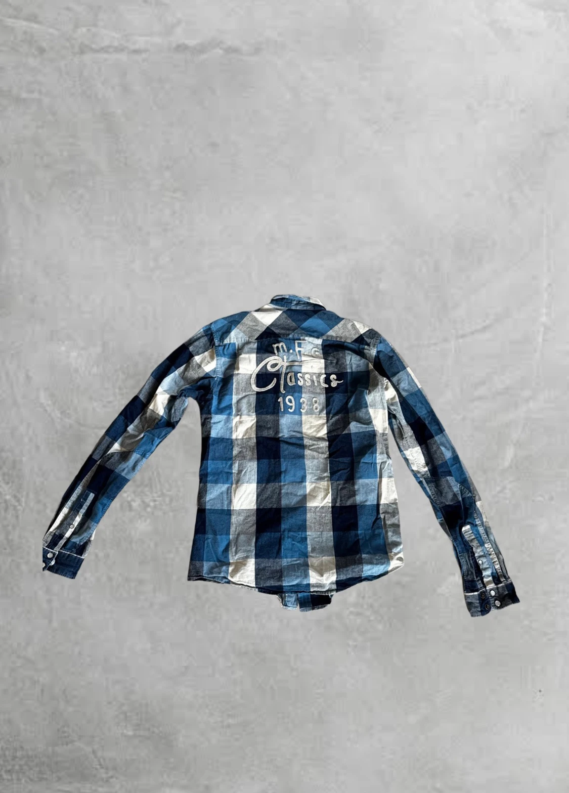 Blå och vit rutig Scotch & Soda skjorta