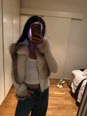 Alessa fur jacket - Ivory fur cardigan white size S