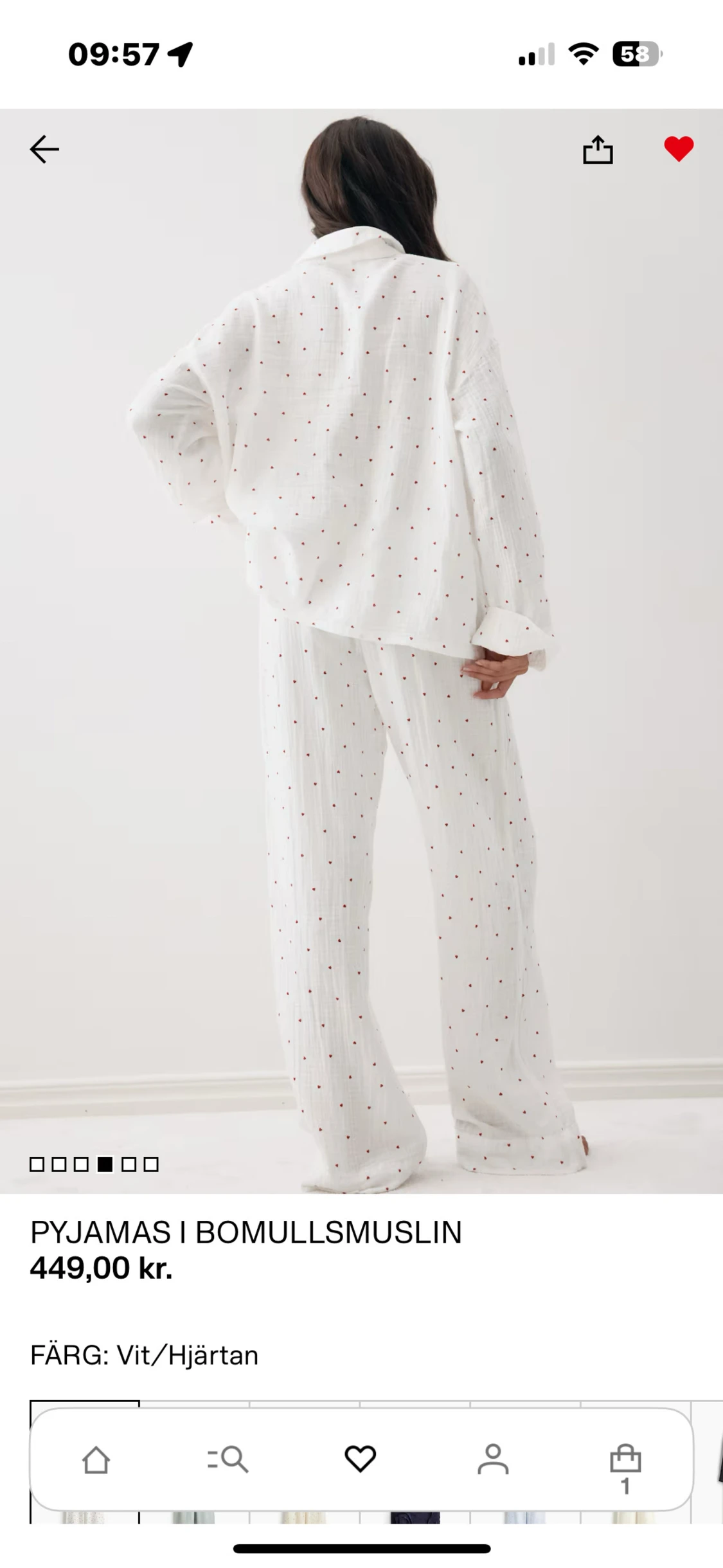 Pyjamas hjärtan - 1