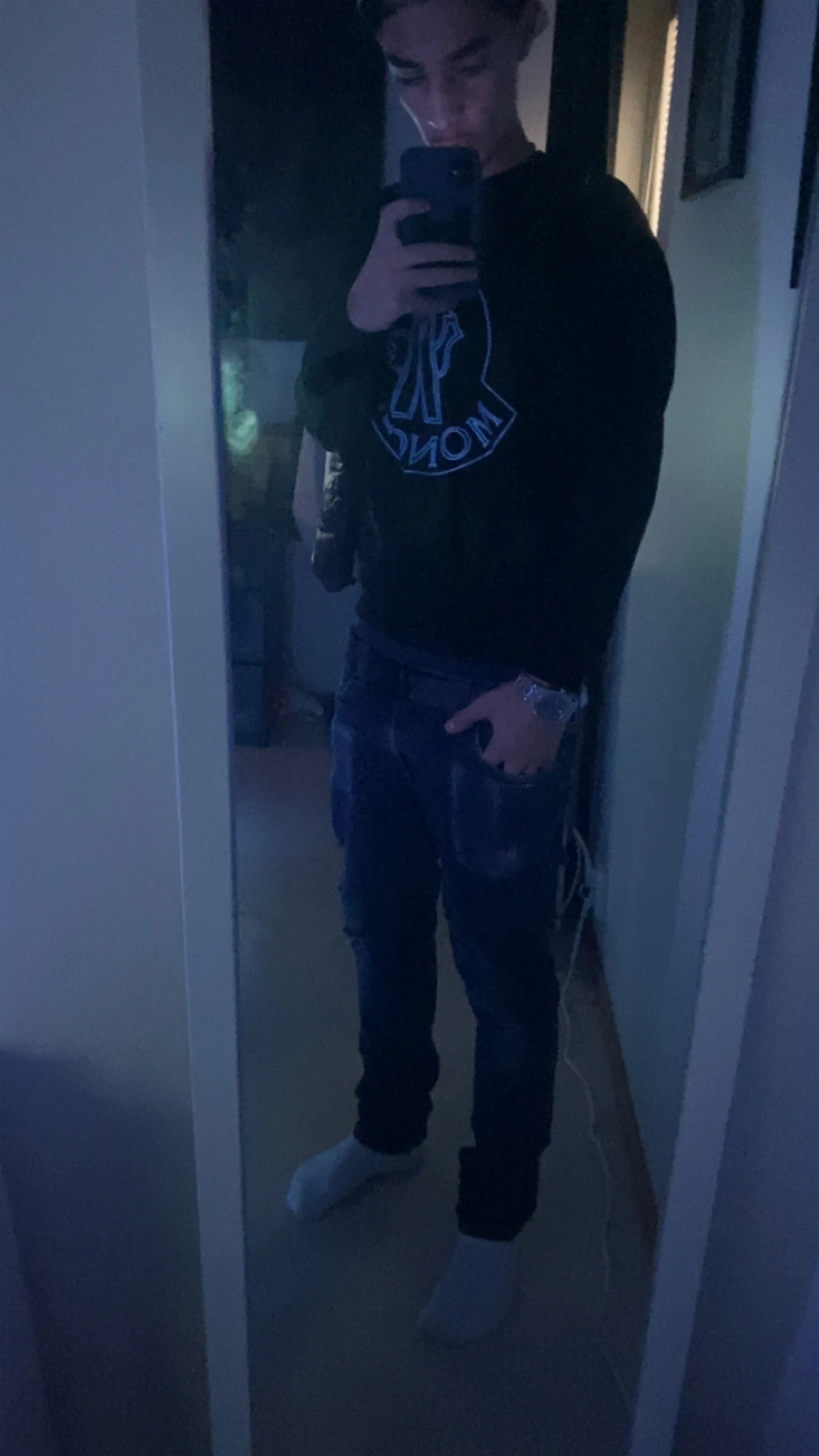 Svart Moncler sweatshirt med logga - 4