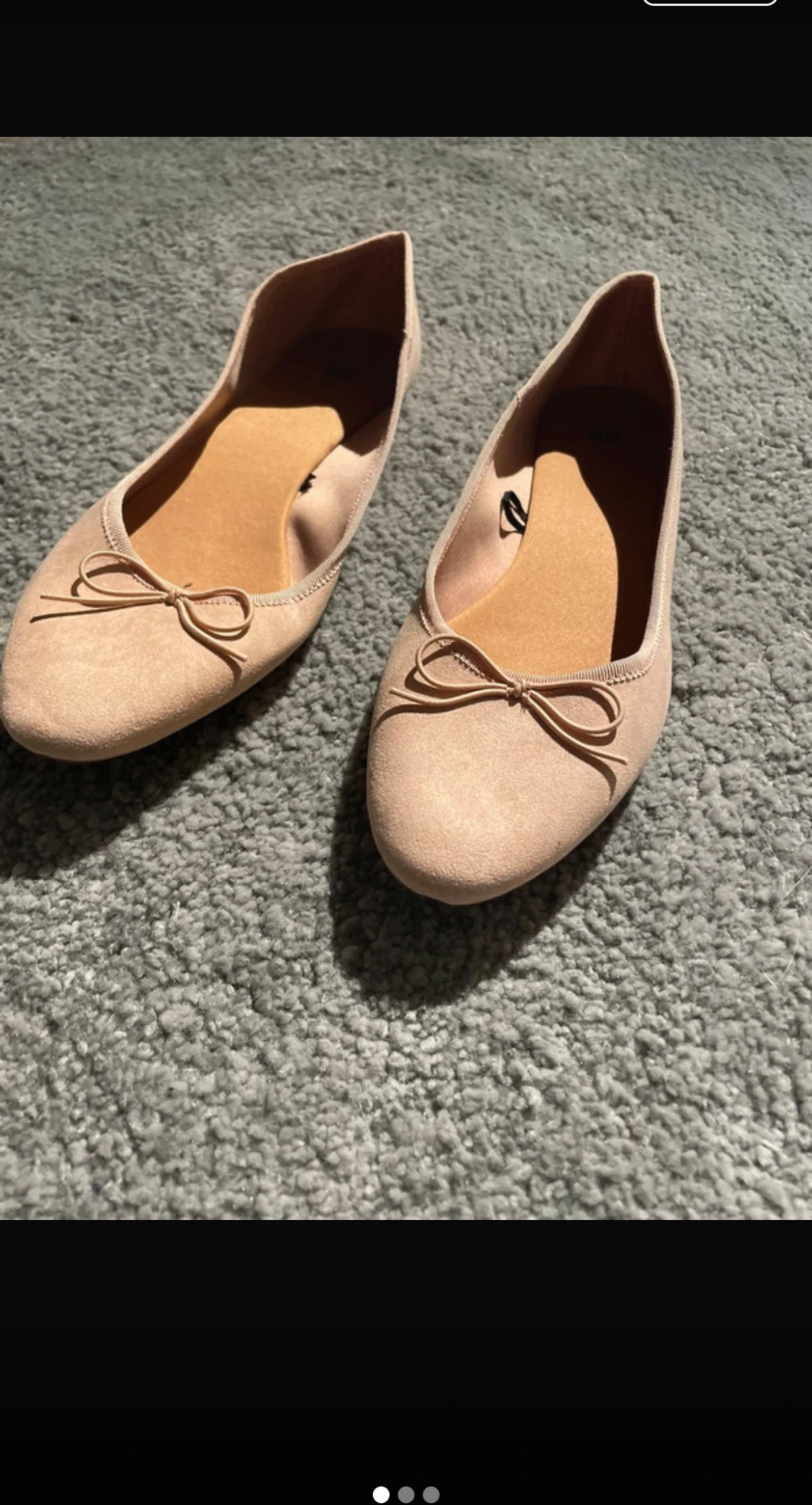 Beige/rosa ballerinaskor med rosett H&M