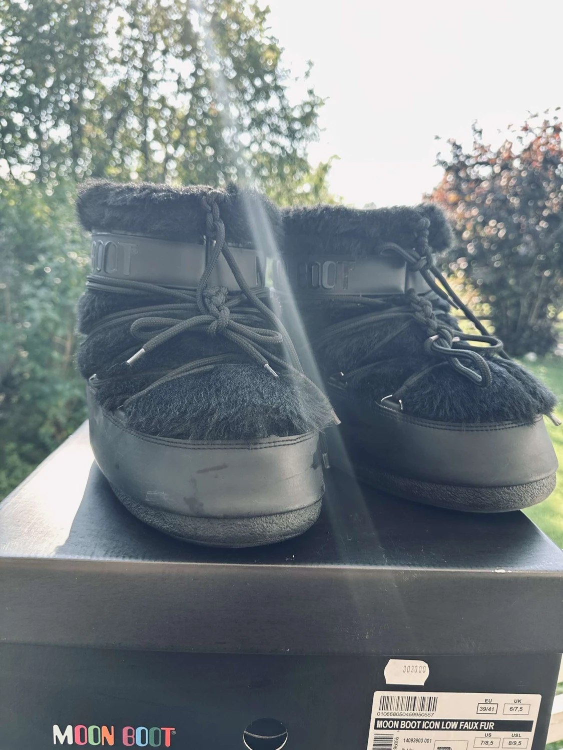 Svarta Moon Boot Icon Low Faux Fur (kan diskuteras om pris)