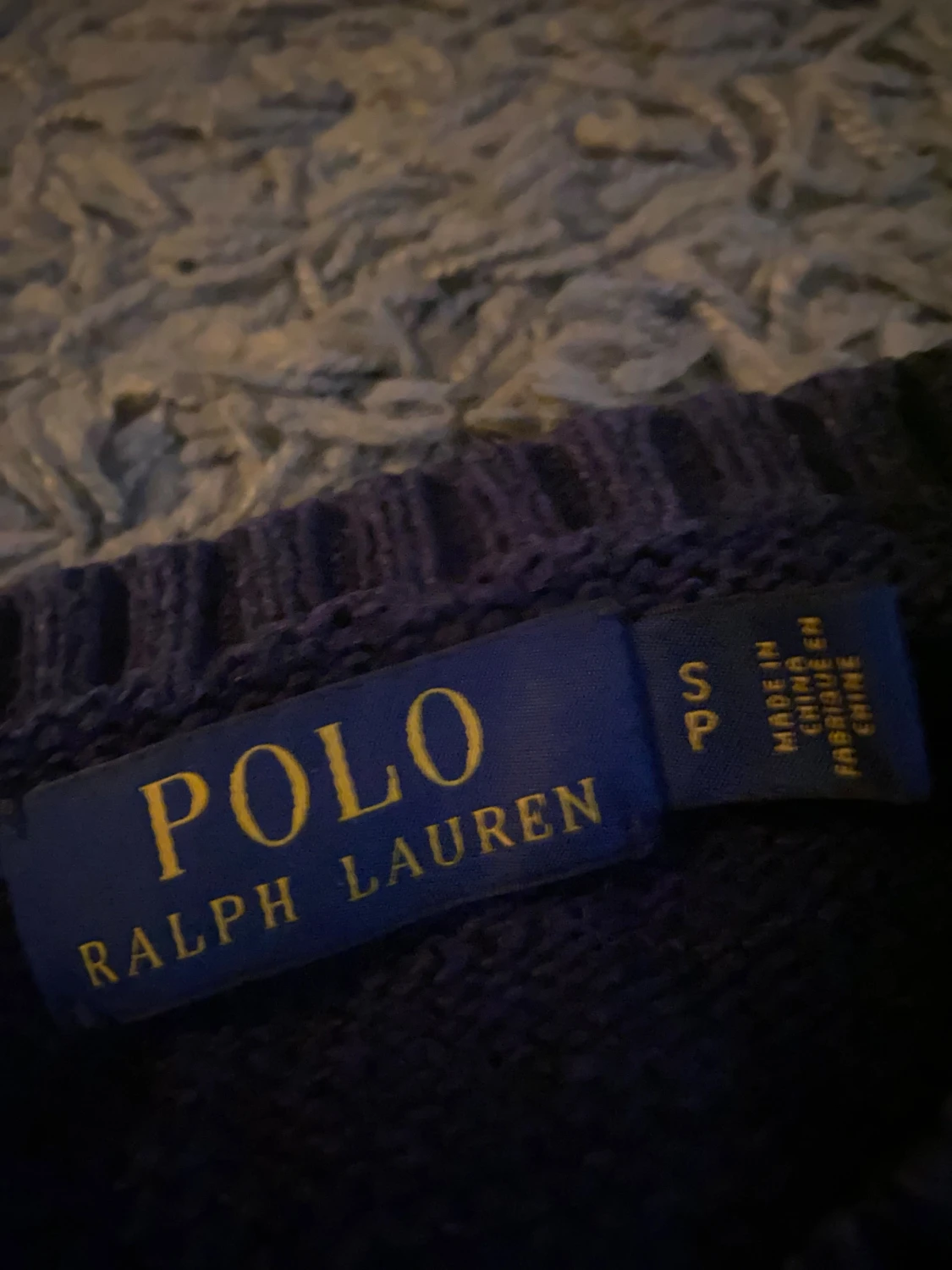 Mörkblå stickad tröja Polo Bear - 1