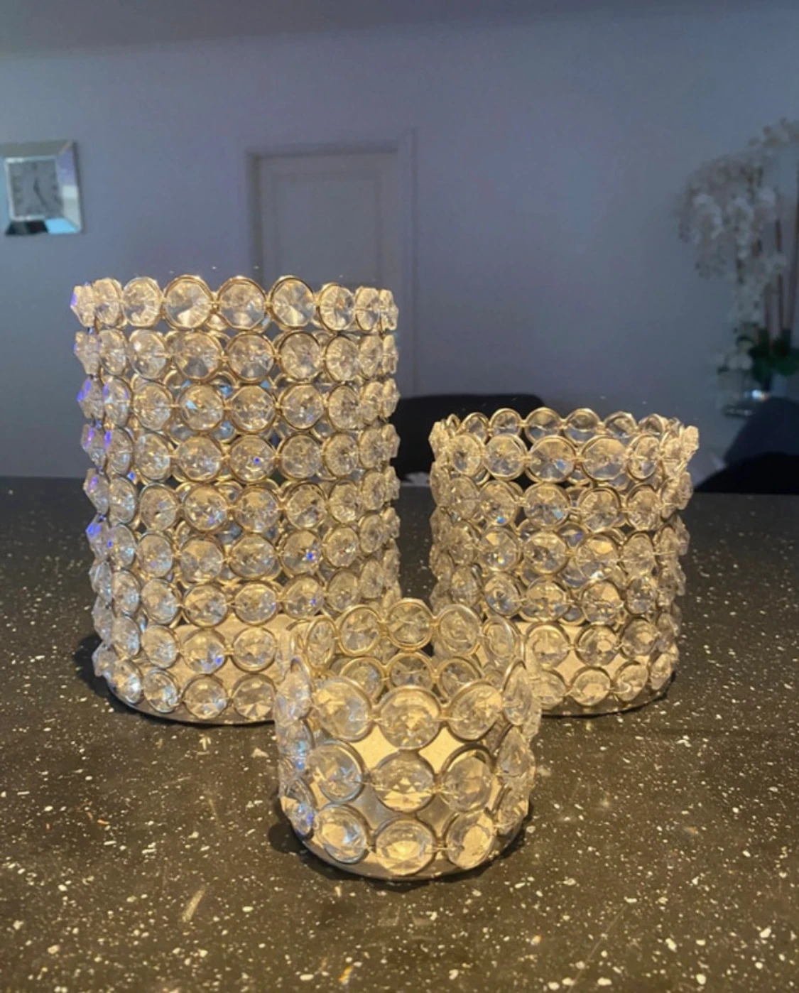 Ljusbehållare i kristall 