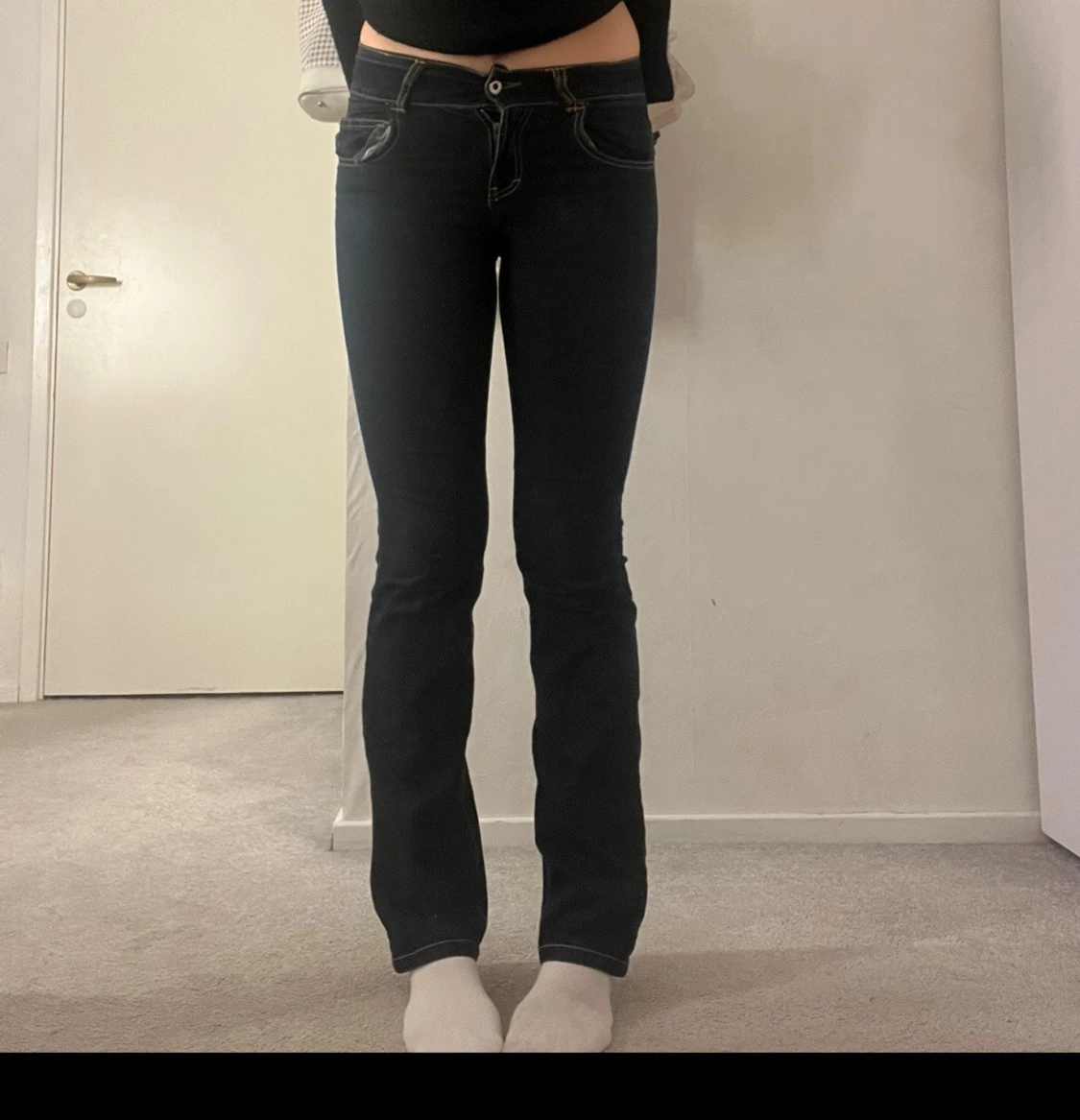 Mörkblå bootcut jeans - 1