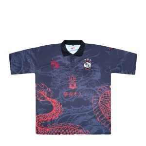 Dreamz Fotbollströja | DRAGONZ EDITION Röd/svart - Oversized Fotbollströja (gå mindre storlek för en vanlig passform)  100% polyester och dri-fit  Brodery logos