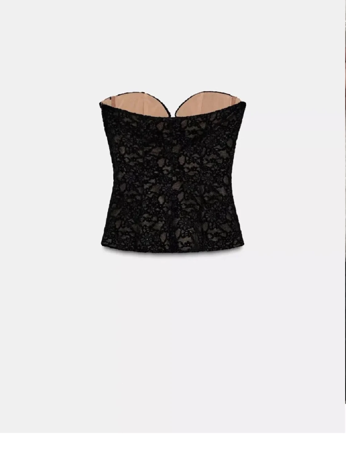 Svart spetsväst med v-ringning - 1