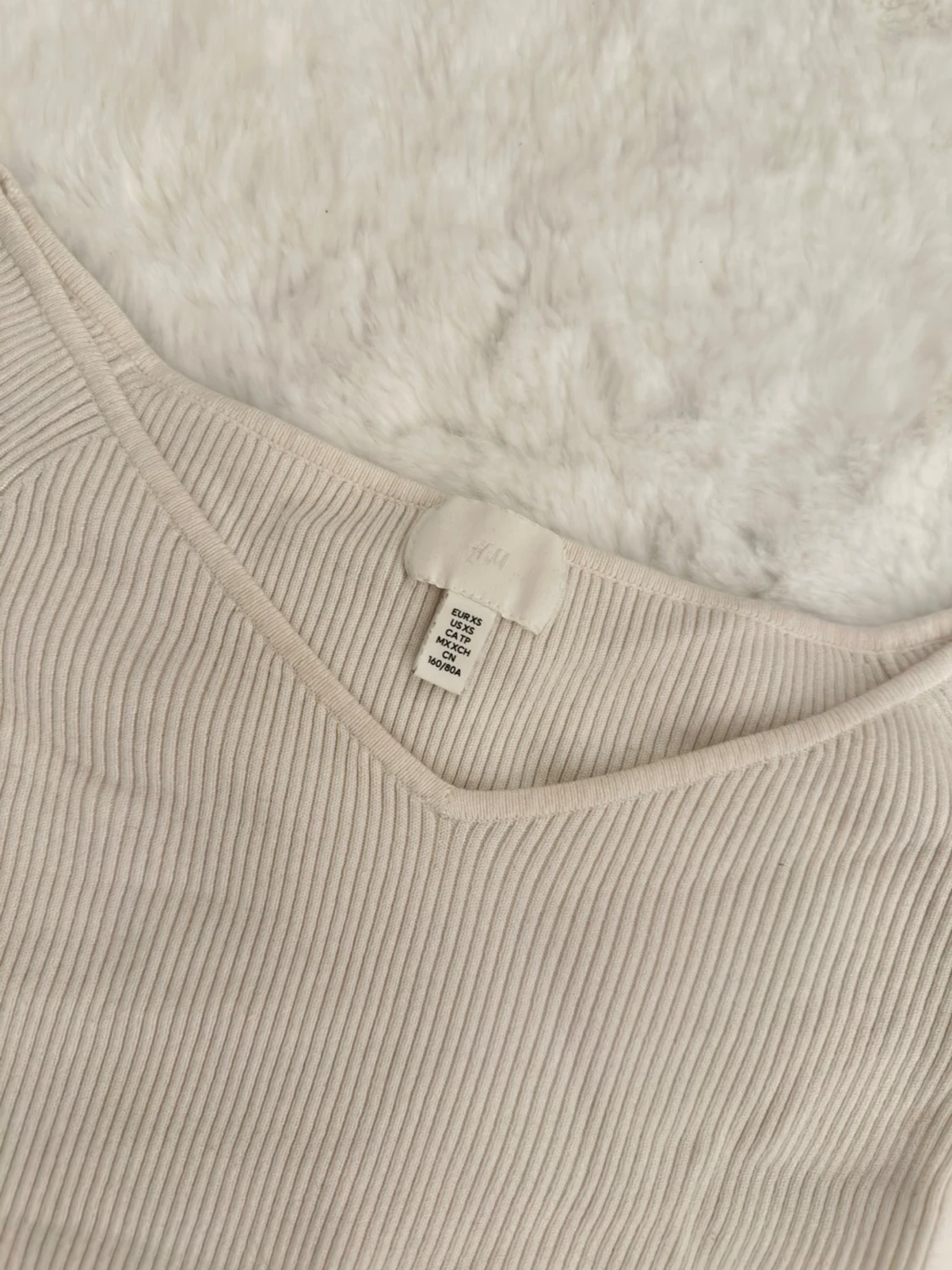 Offshoulder ribbad topp  - 1