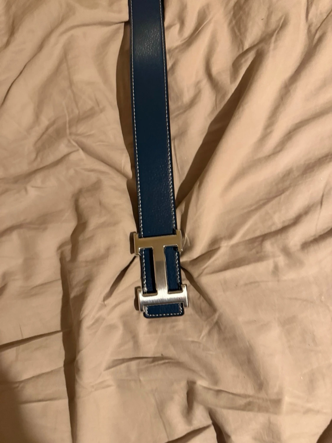 Hermè’s vändbart bälte blå/svart - 2