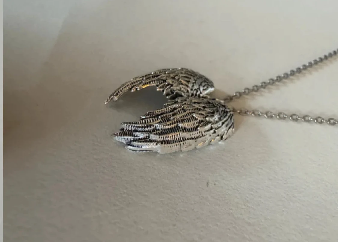 Silverhalsband änglavingar - 2