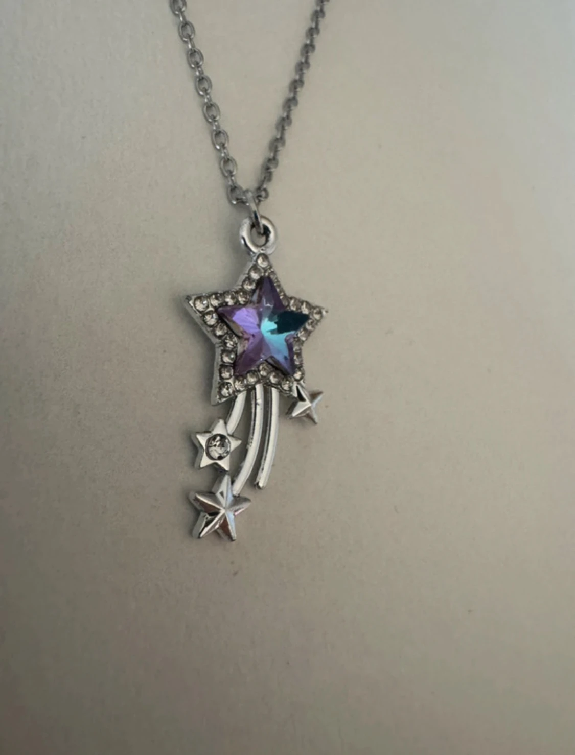 silverhalsband stjärnfall lila/blå - 1