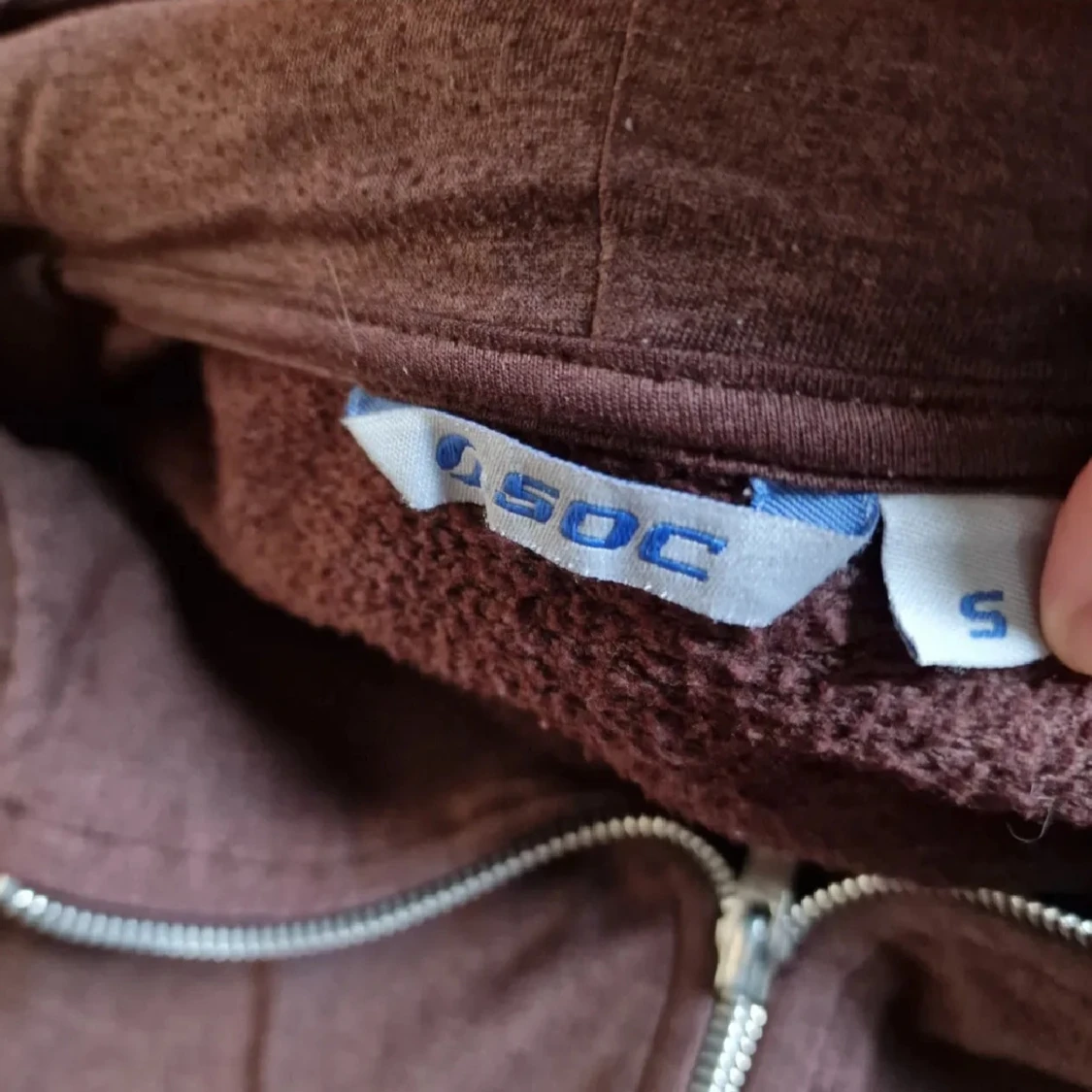 Brun hoodie med dragkedja - 4