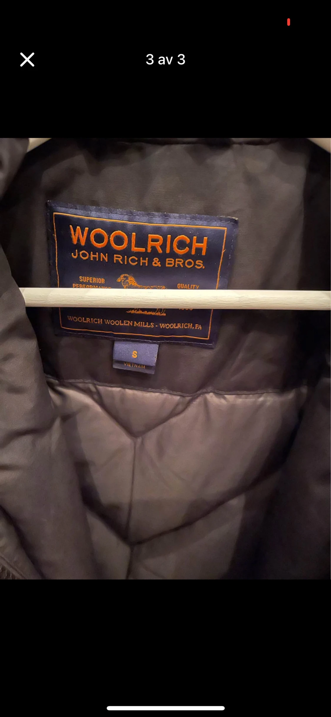 Svart parkajacka från Woolrich S - 2