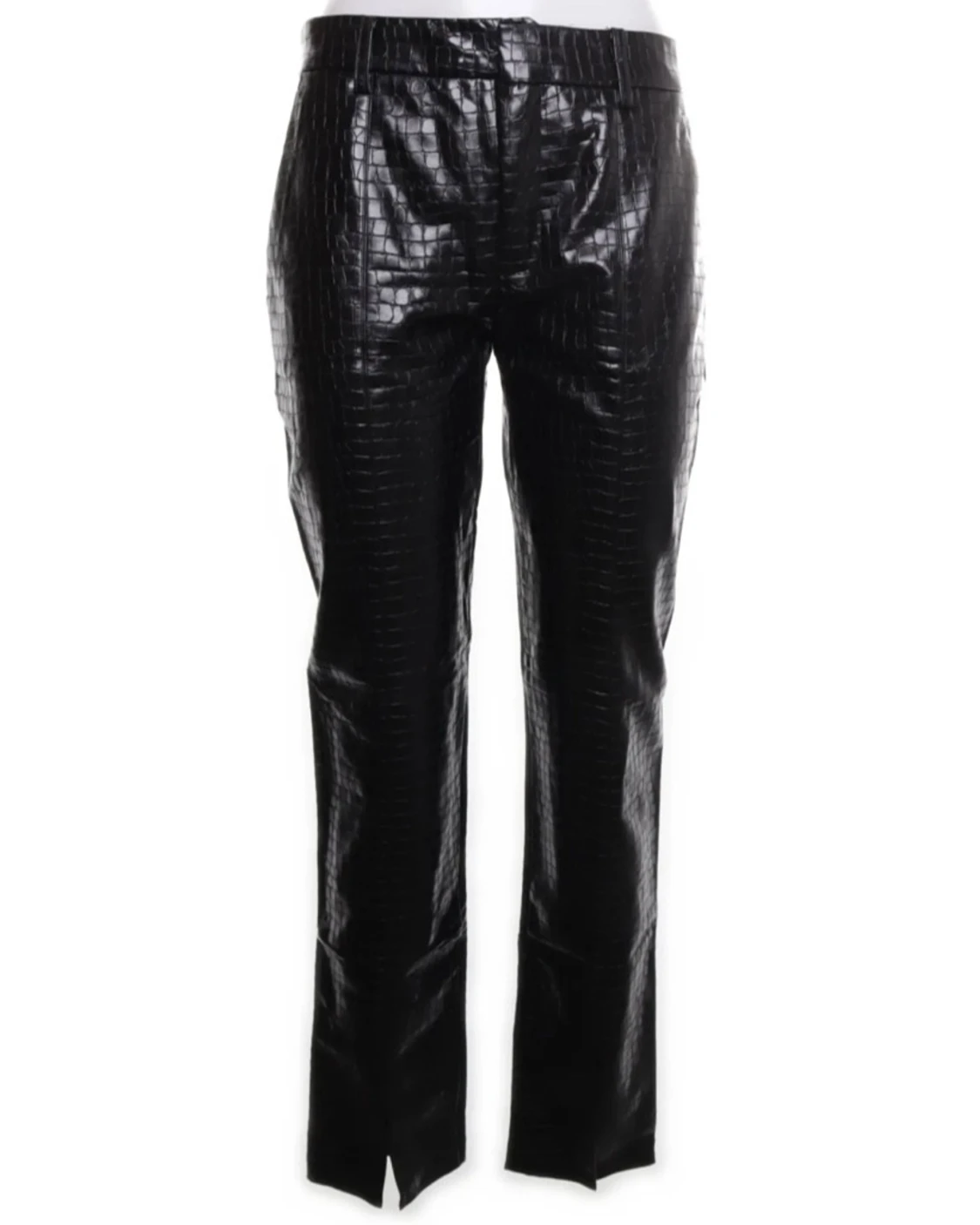 Svarta croco-byxor skin från Zara, S