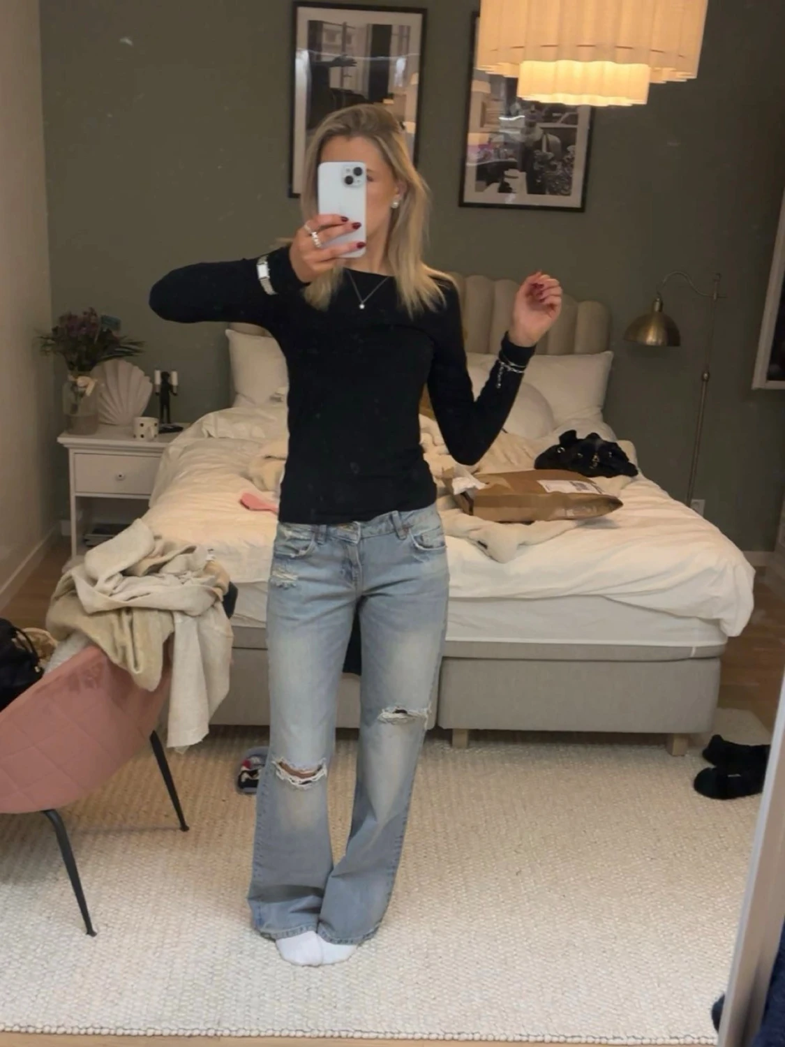 Blå snygga ”Baggy” jeans!!