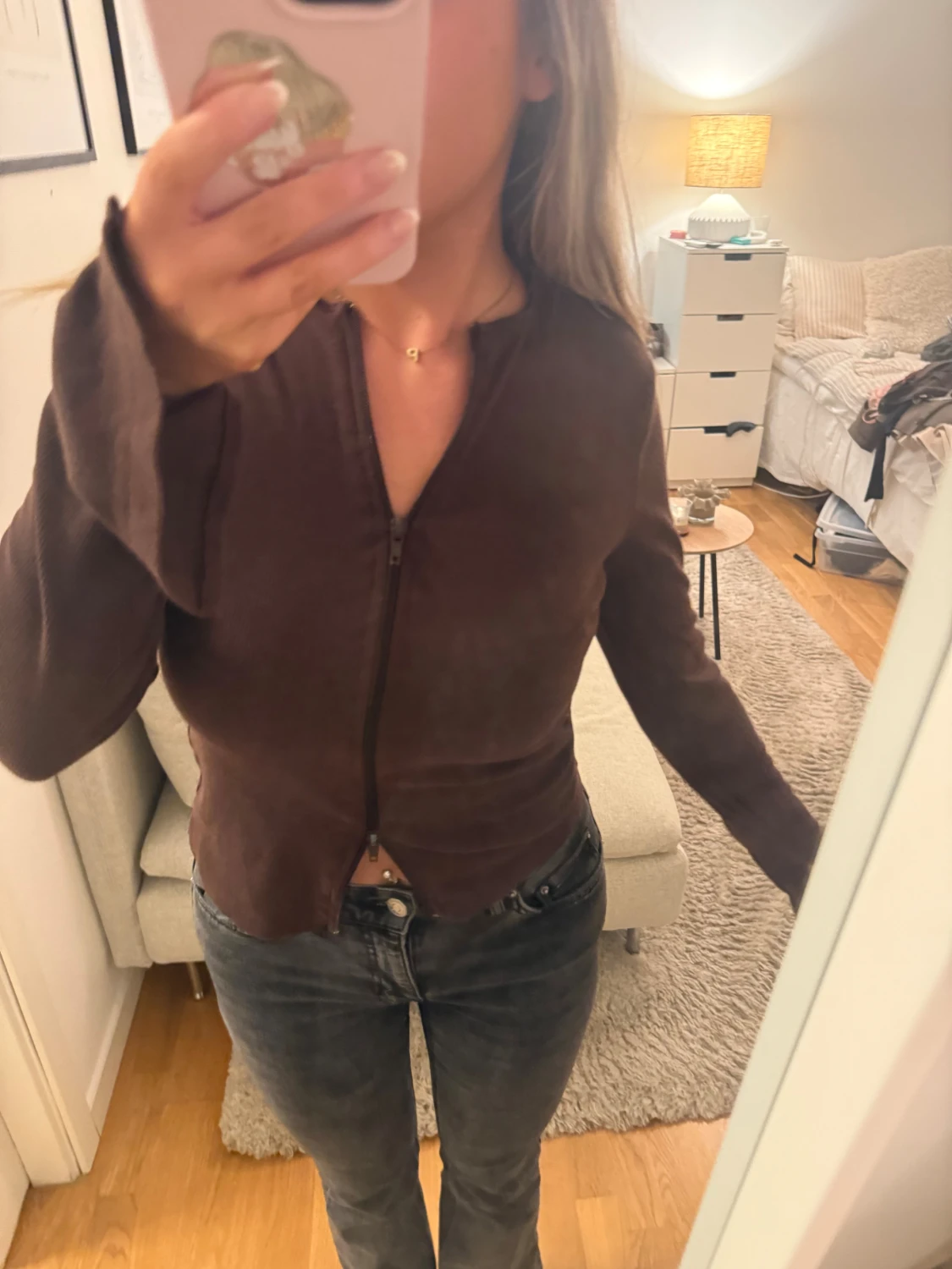 Brun kofta med dragkedja - 1