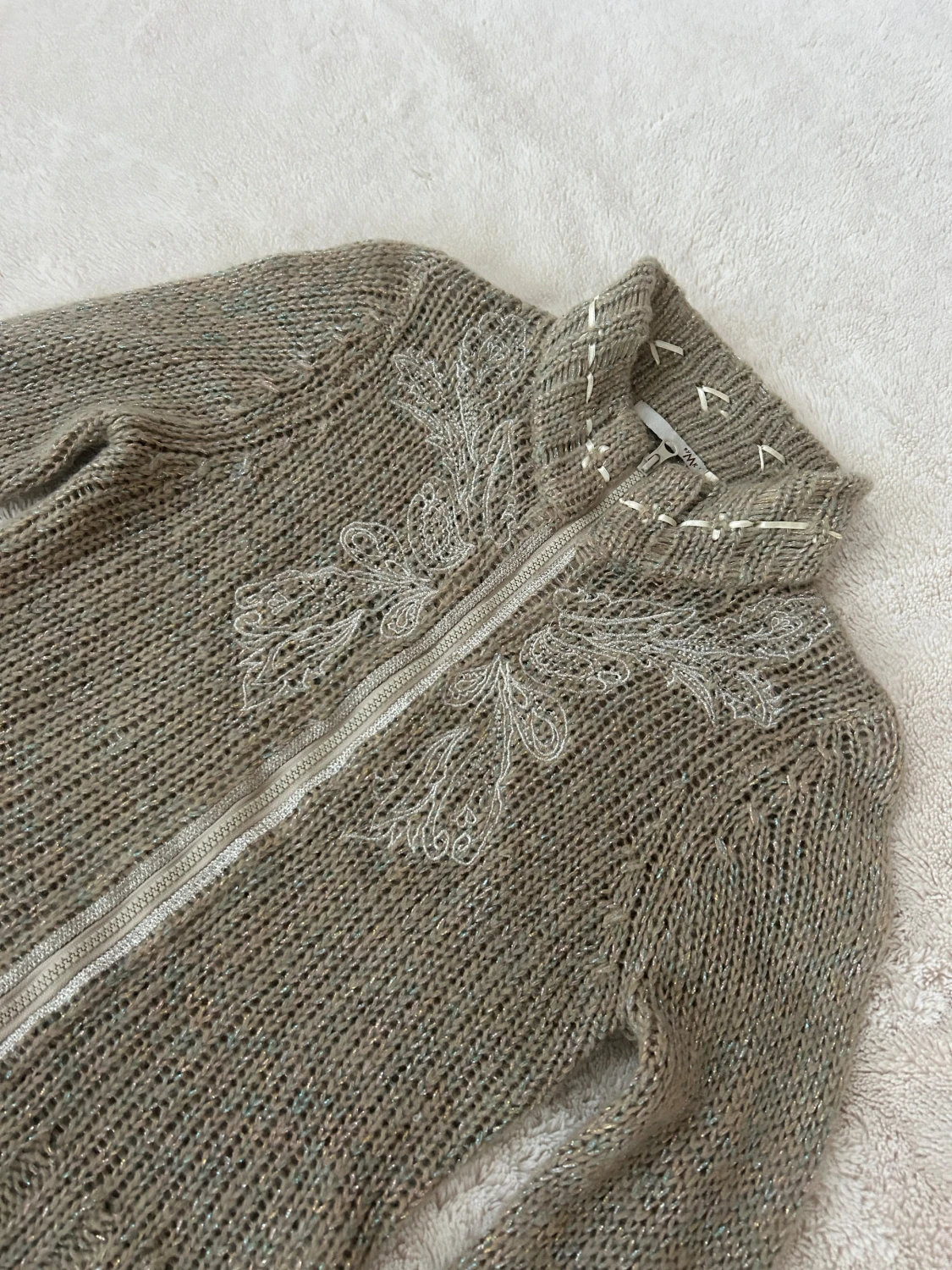 Stickad kofta i mohair-mix  - 3