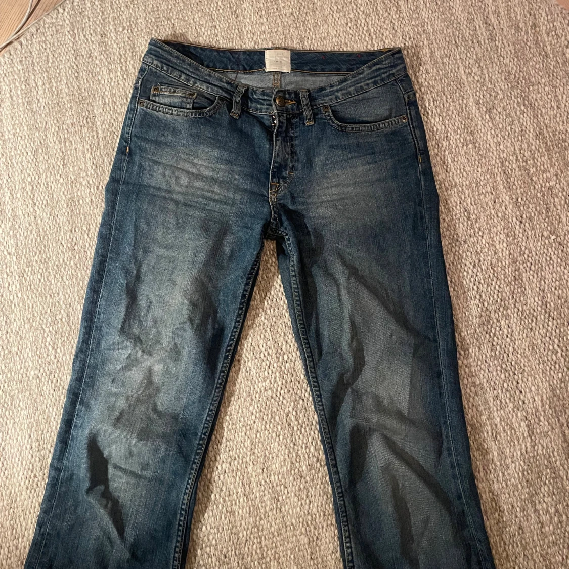 Mörkblå bootcut jeans - 1