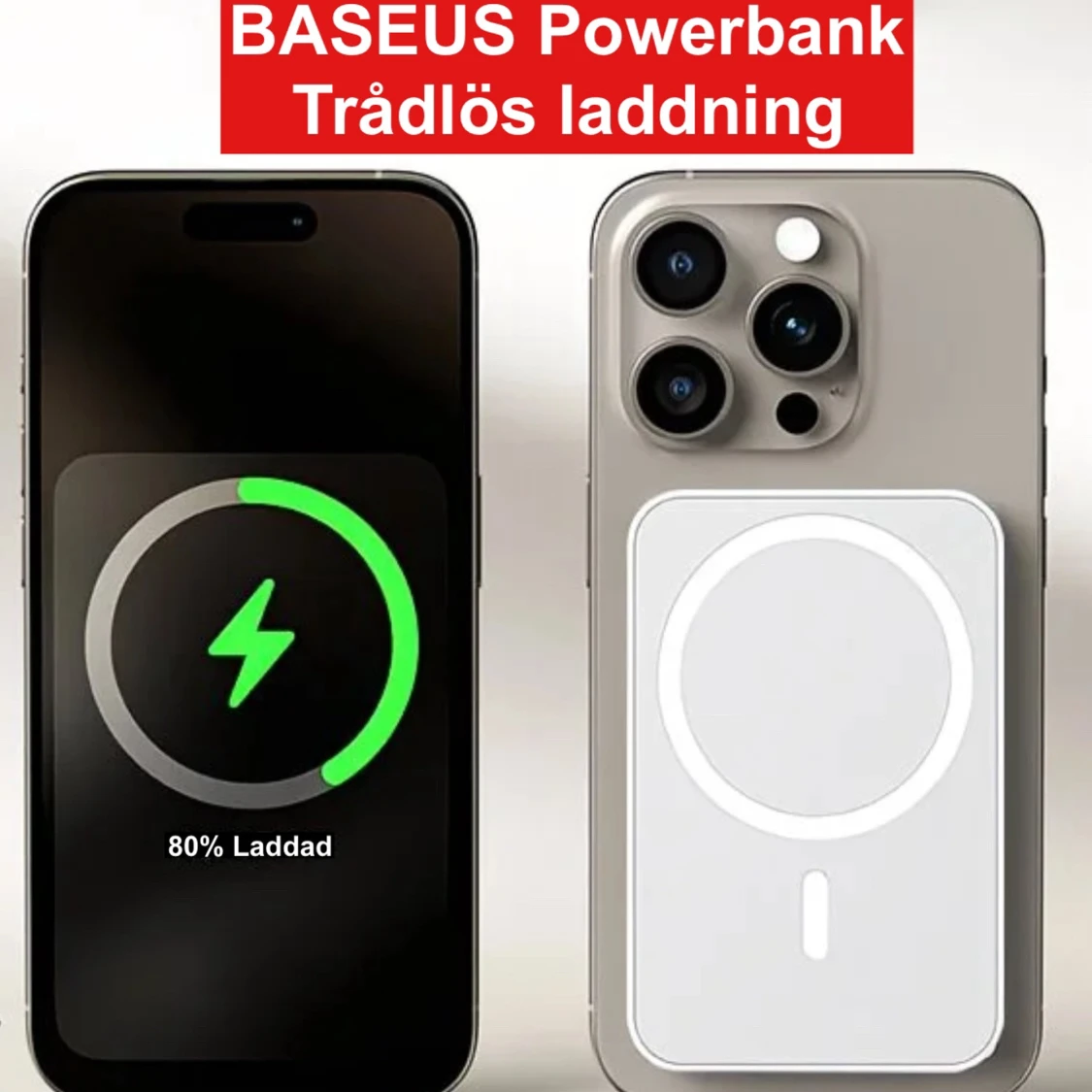 BASEUS Powerbank Trådlös laddning