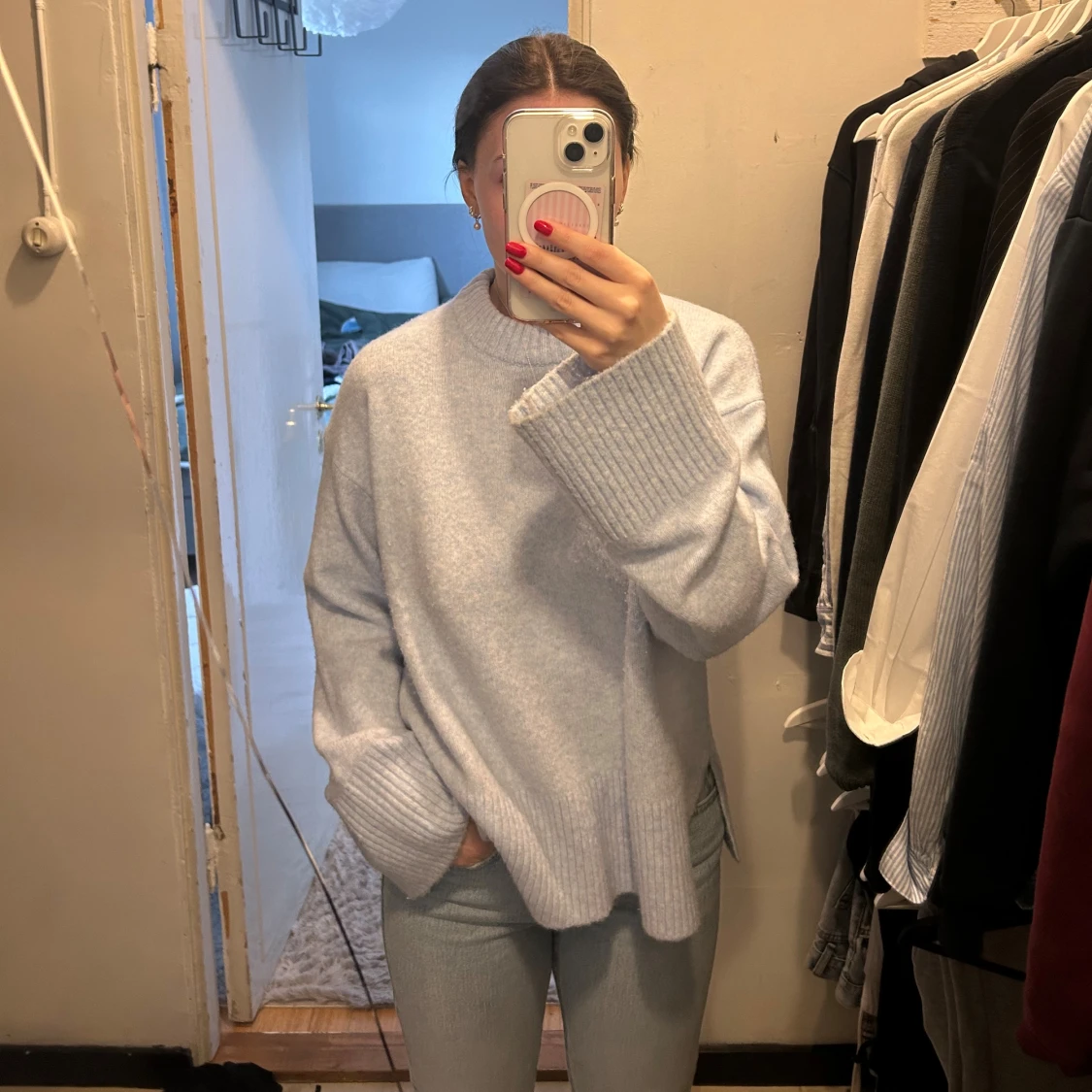 Ljusblå stickad tröja från Kappahl - 1