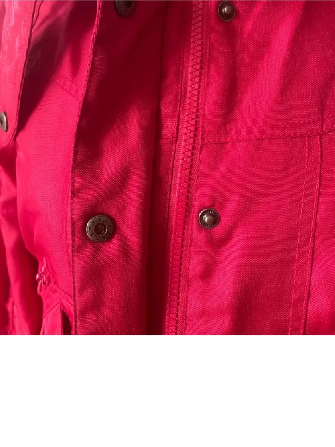 Röd parkajacka med fuskpäls - 3