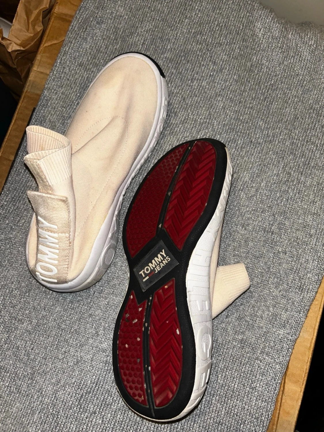 Beige sneakers Tommy Jeans sock-modell - 3