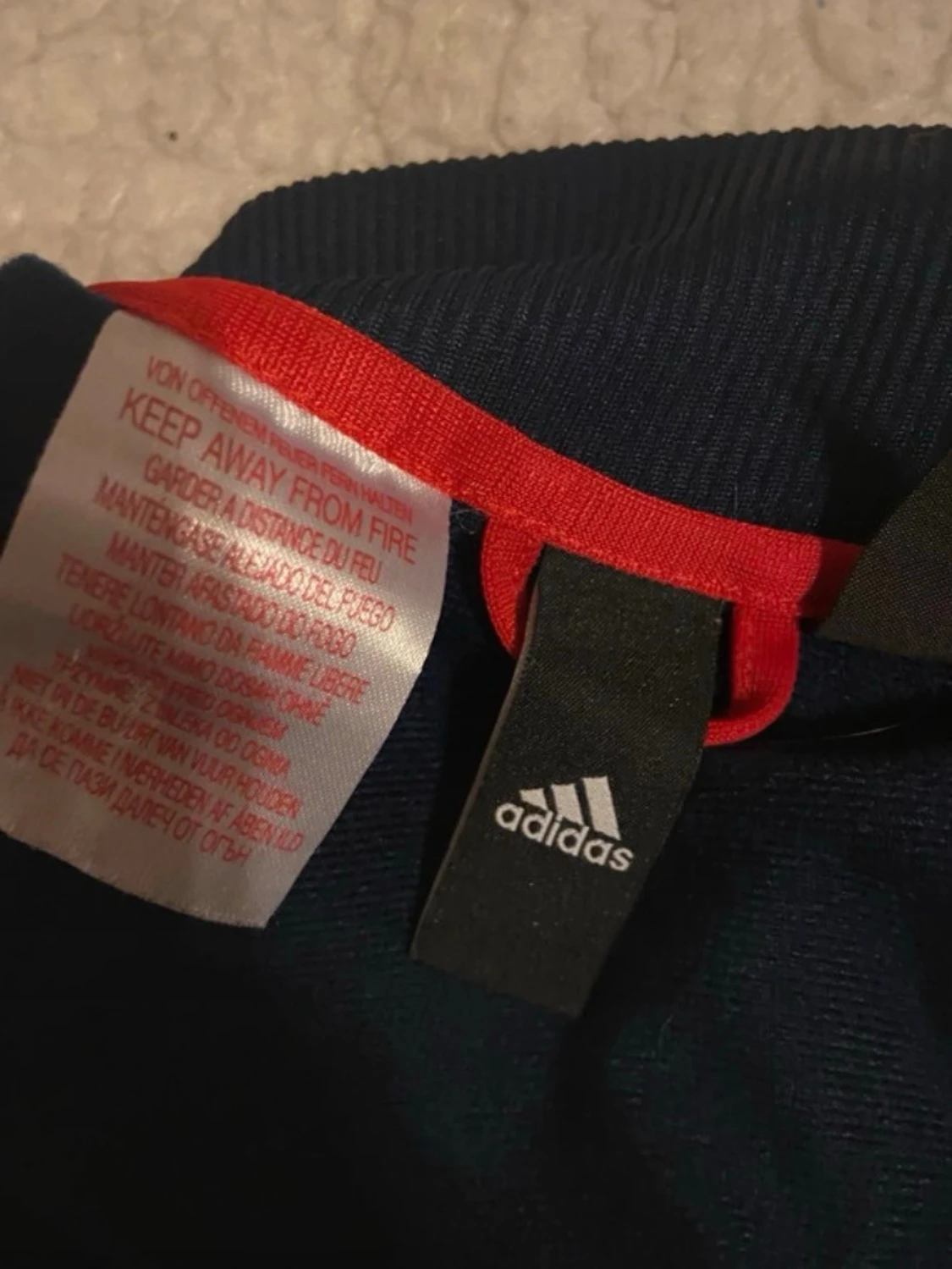 Adidas ziptröja röd och marinblå - 3