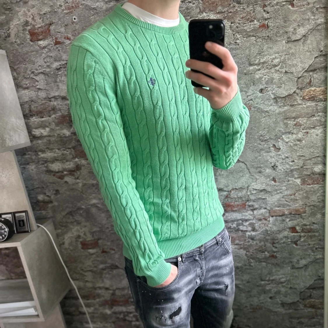 Kabelstickad morris tröja, Pima cotton - 1