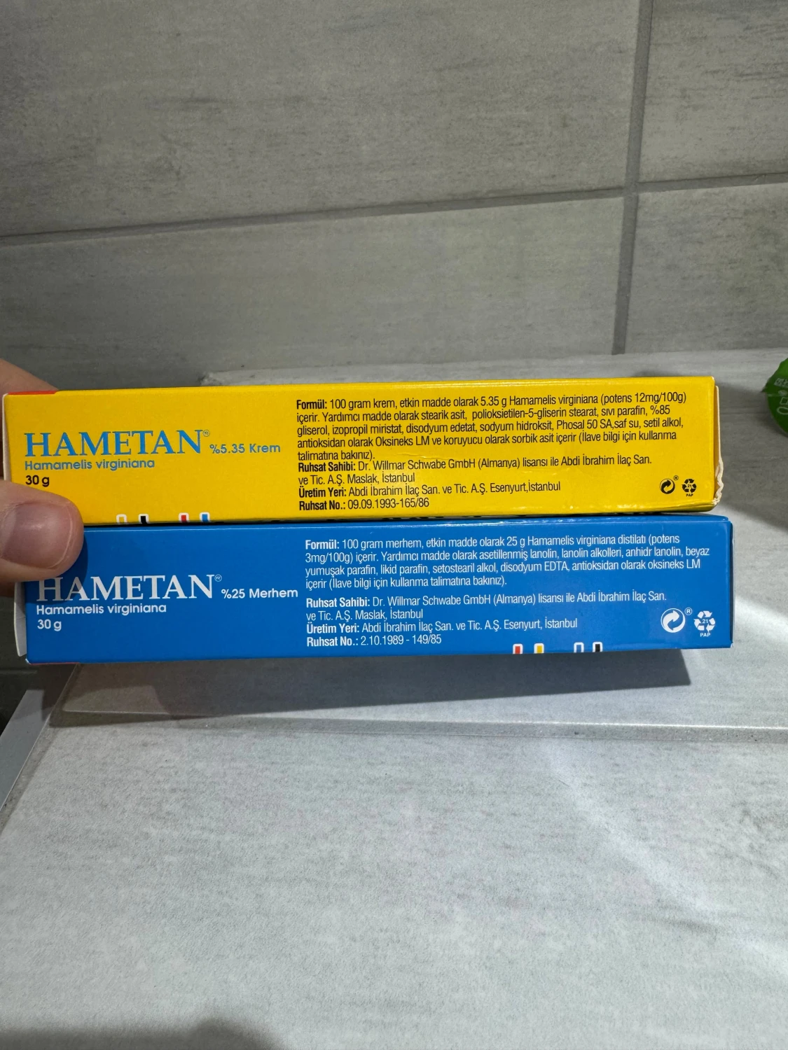 Hametan ansiktskräm och salva 30g blå och gul  - 1