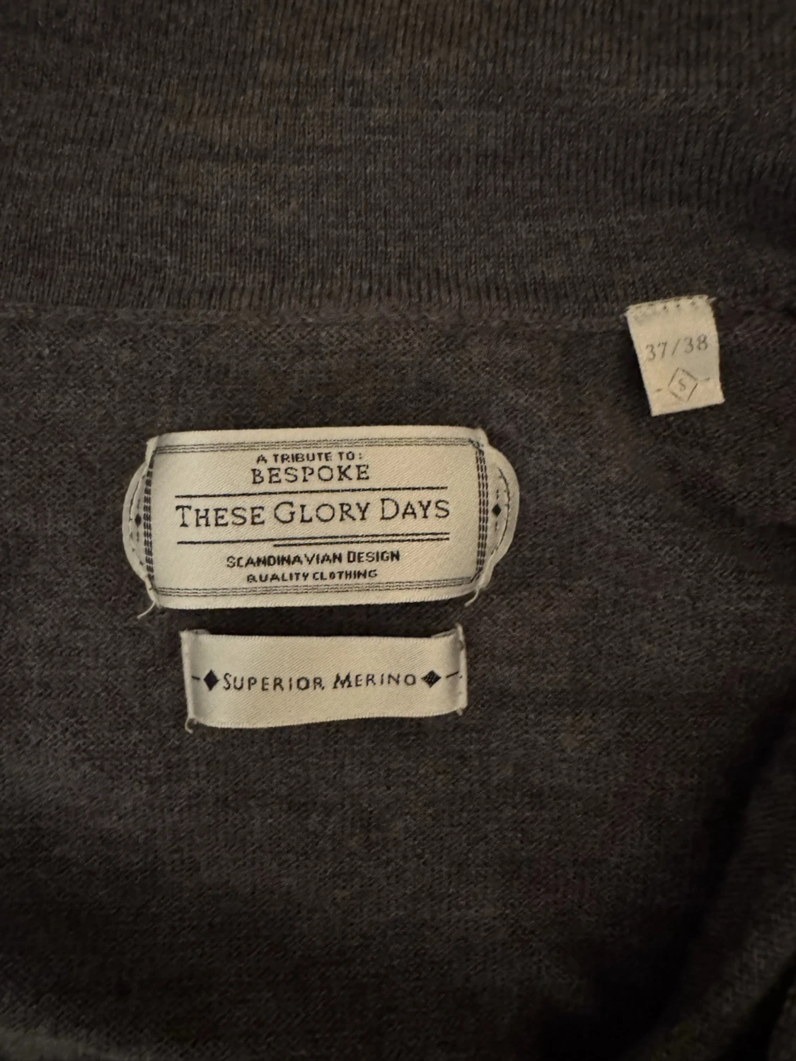 Grå merinoull kofta These Glory Days - 2