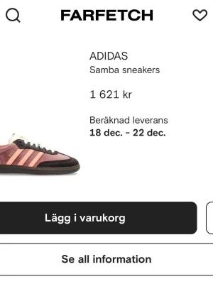 Adidas Samba sneakers - Hur coola adidas som helst med najs material och najsa färger! Tyvärr för stora för mig! Så de är endast använda en gång! 