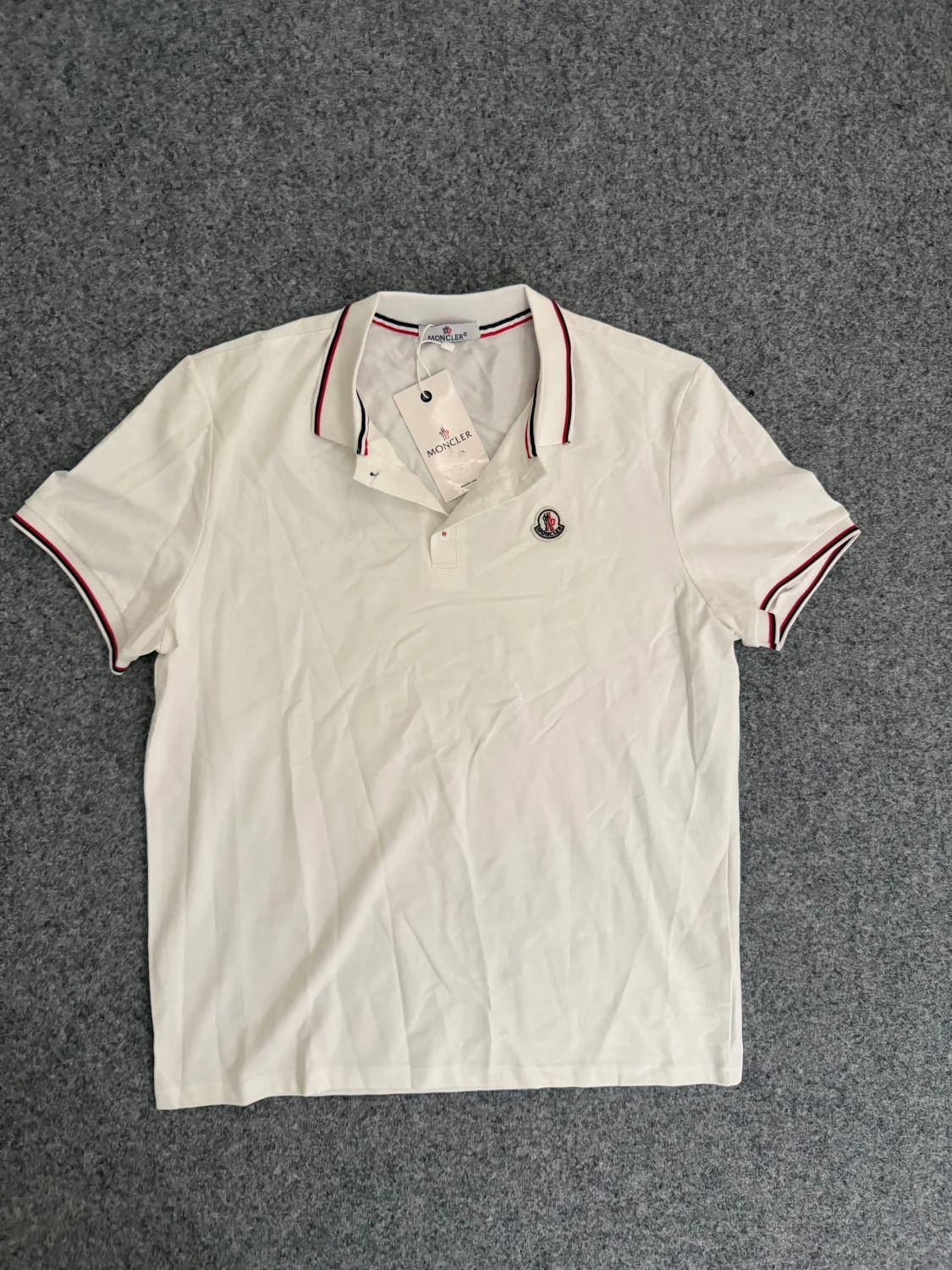 Moncler white polo shirt
