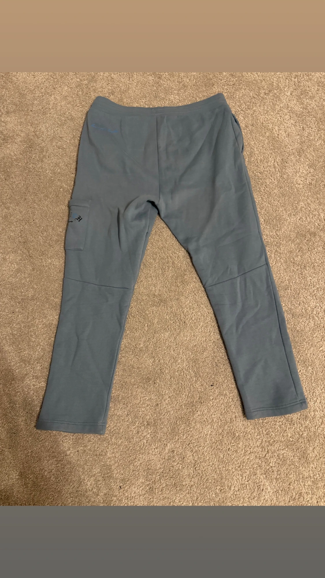 Blåa Hoodrich mjukisbyxor med ficka - 1