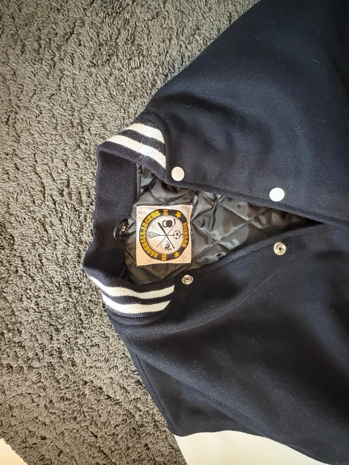 Exklusiv collagejacka med äkta läder - 3