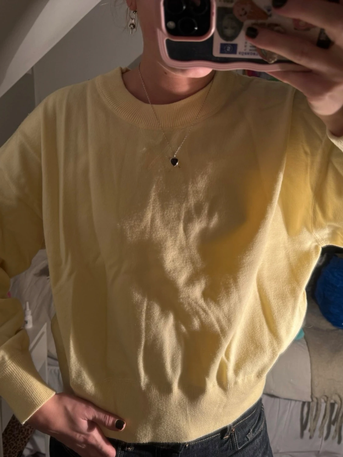 Gul stickad tröja från zara - 1