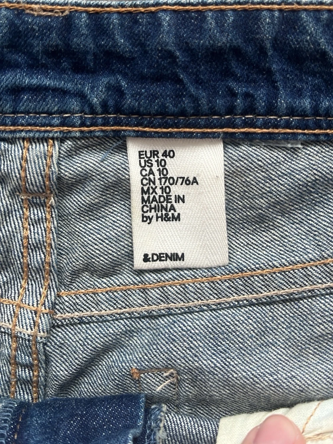 Blå low waist jeans shorts - 2