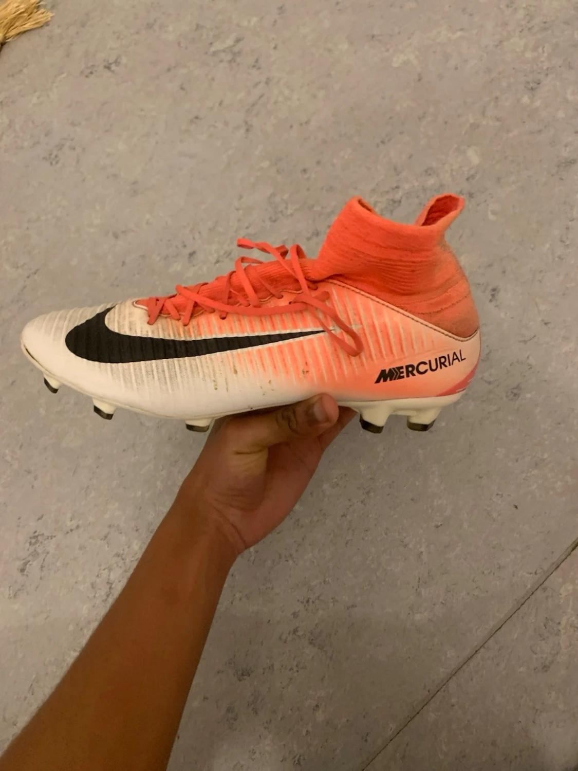 Nike Mercurial fotbollsskor orange/vit - 1