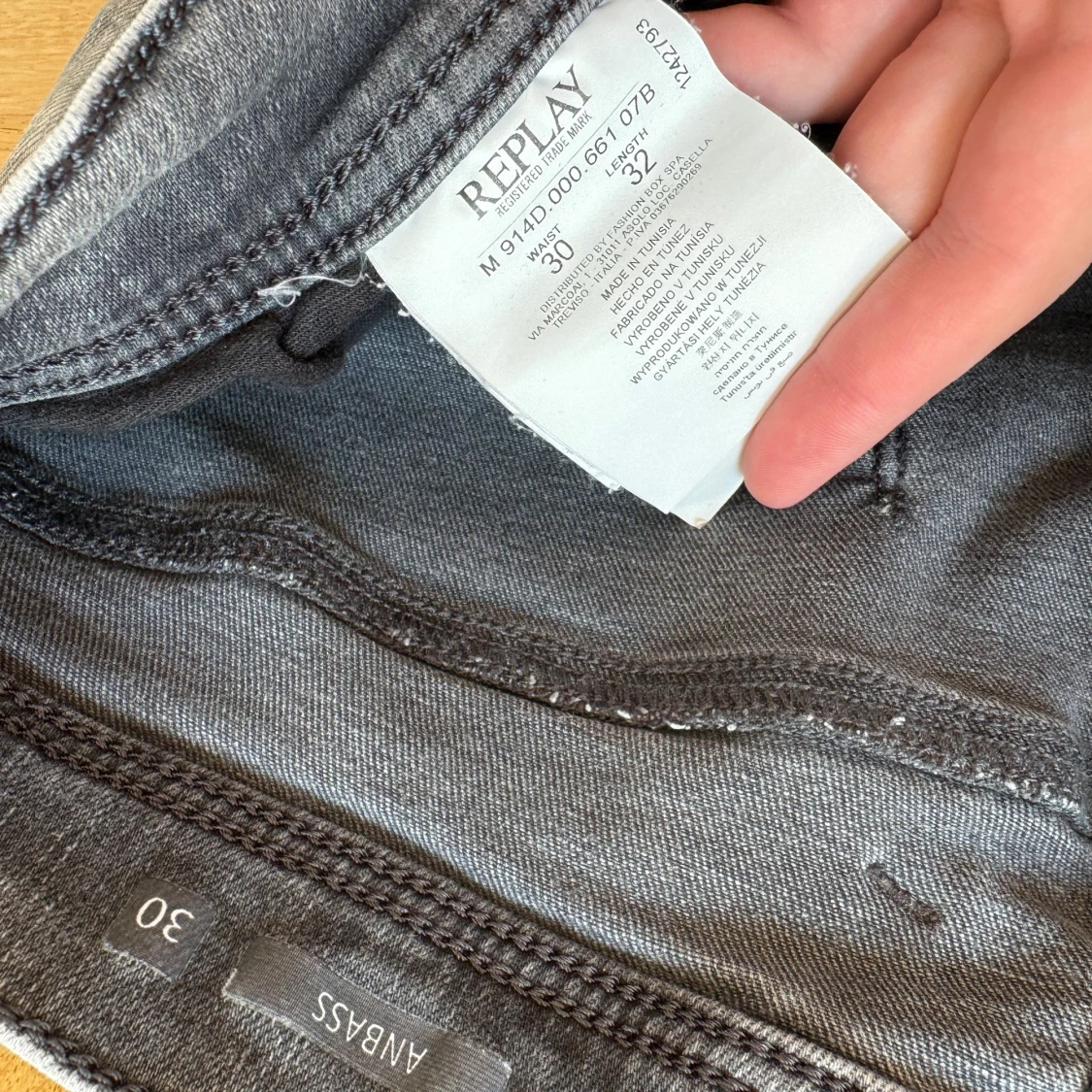Replay Anbass grå jeans, storlek 30/32 - 3