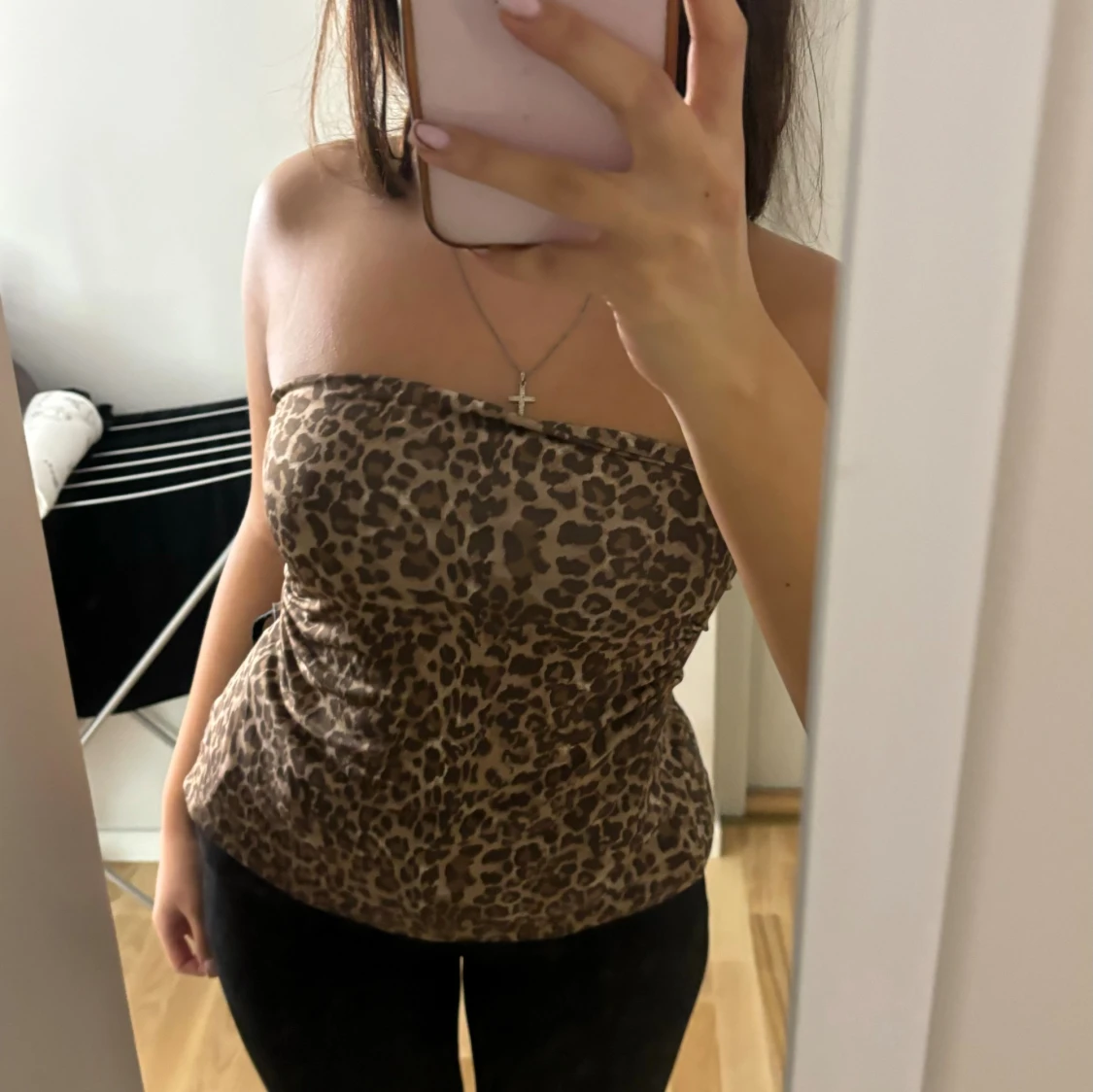 Leopardmönstrad bandeau tubtopp