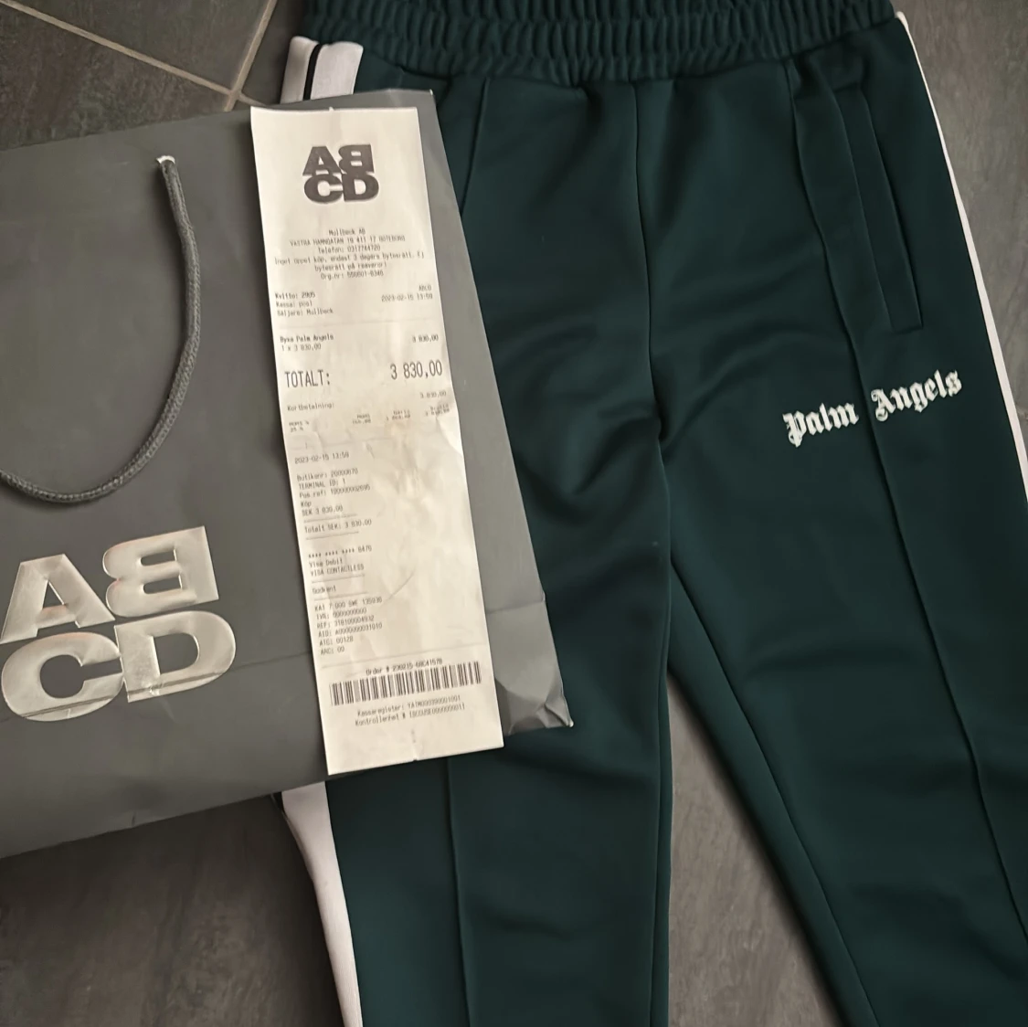 Palm Angels gröna trackpants - 2