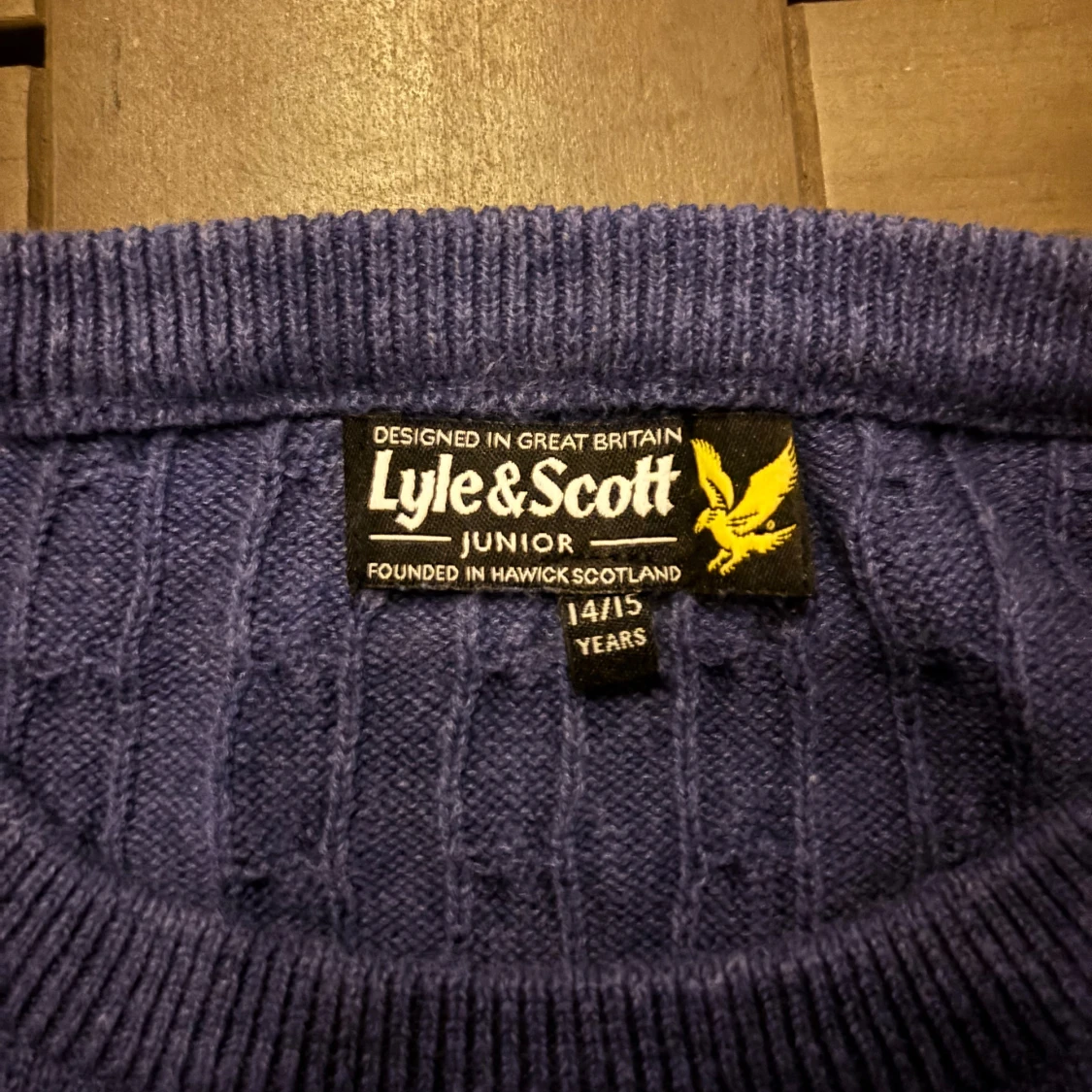 Blå kabelstickad tröja Lyle & Scott - 2