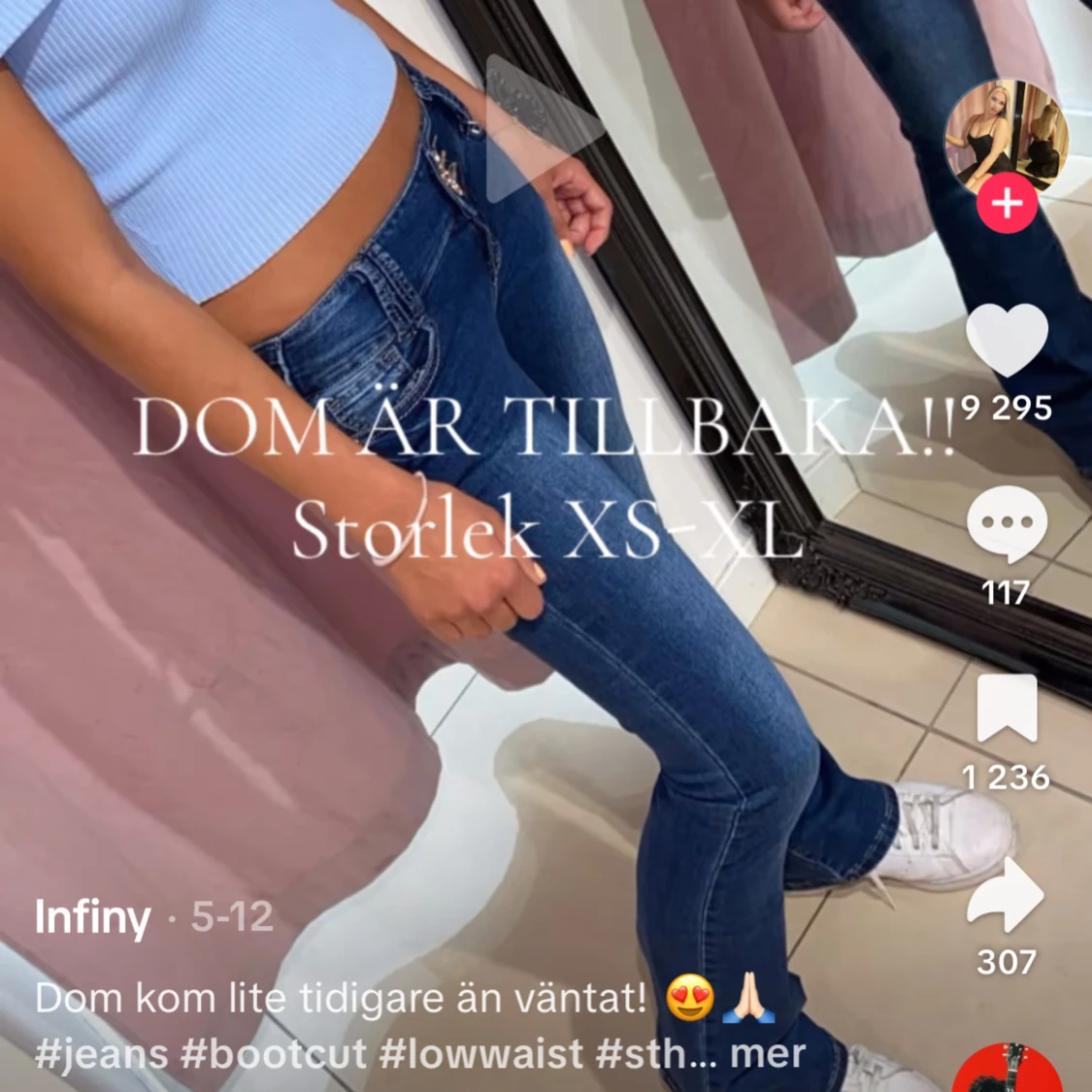 Blå bootcut jeans 