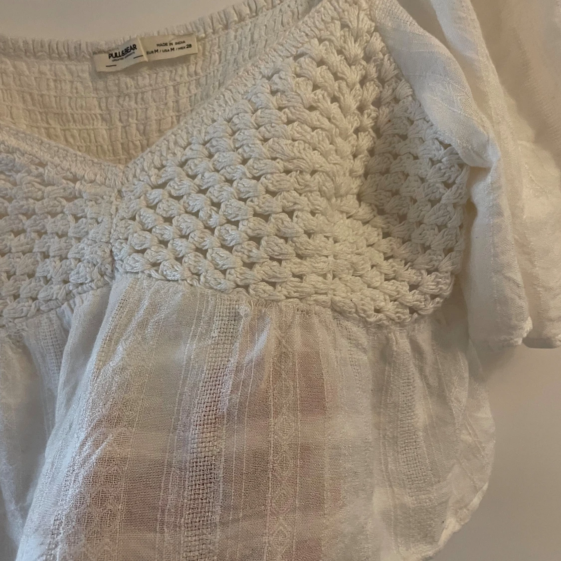 Vit blus med virkade detaljer Pull&Bear - 2