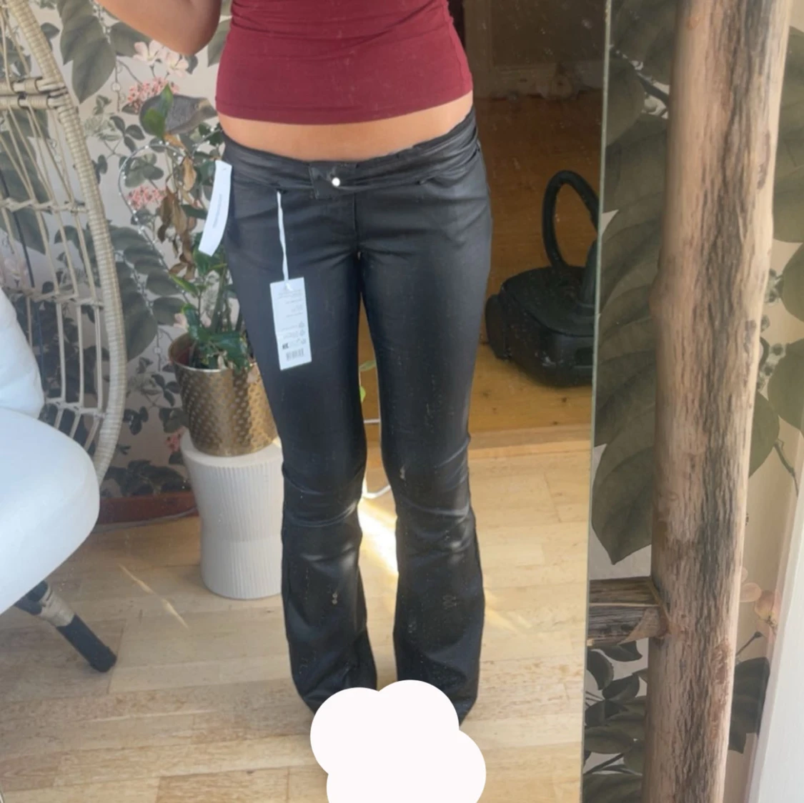 Svarta bootcut skinnbyxor