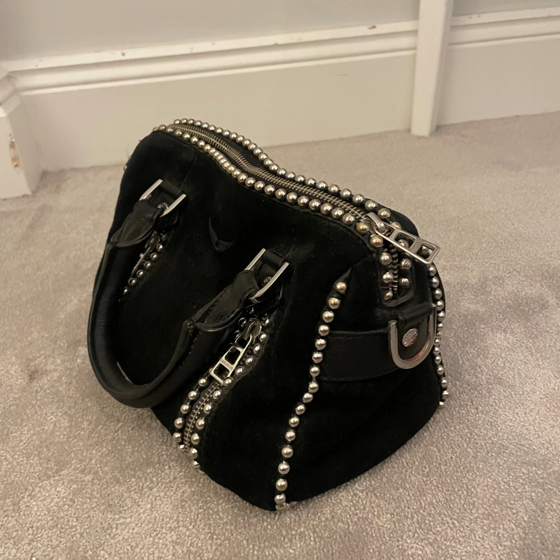 Svart handväska Zadig & Voltaire mocka - 1