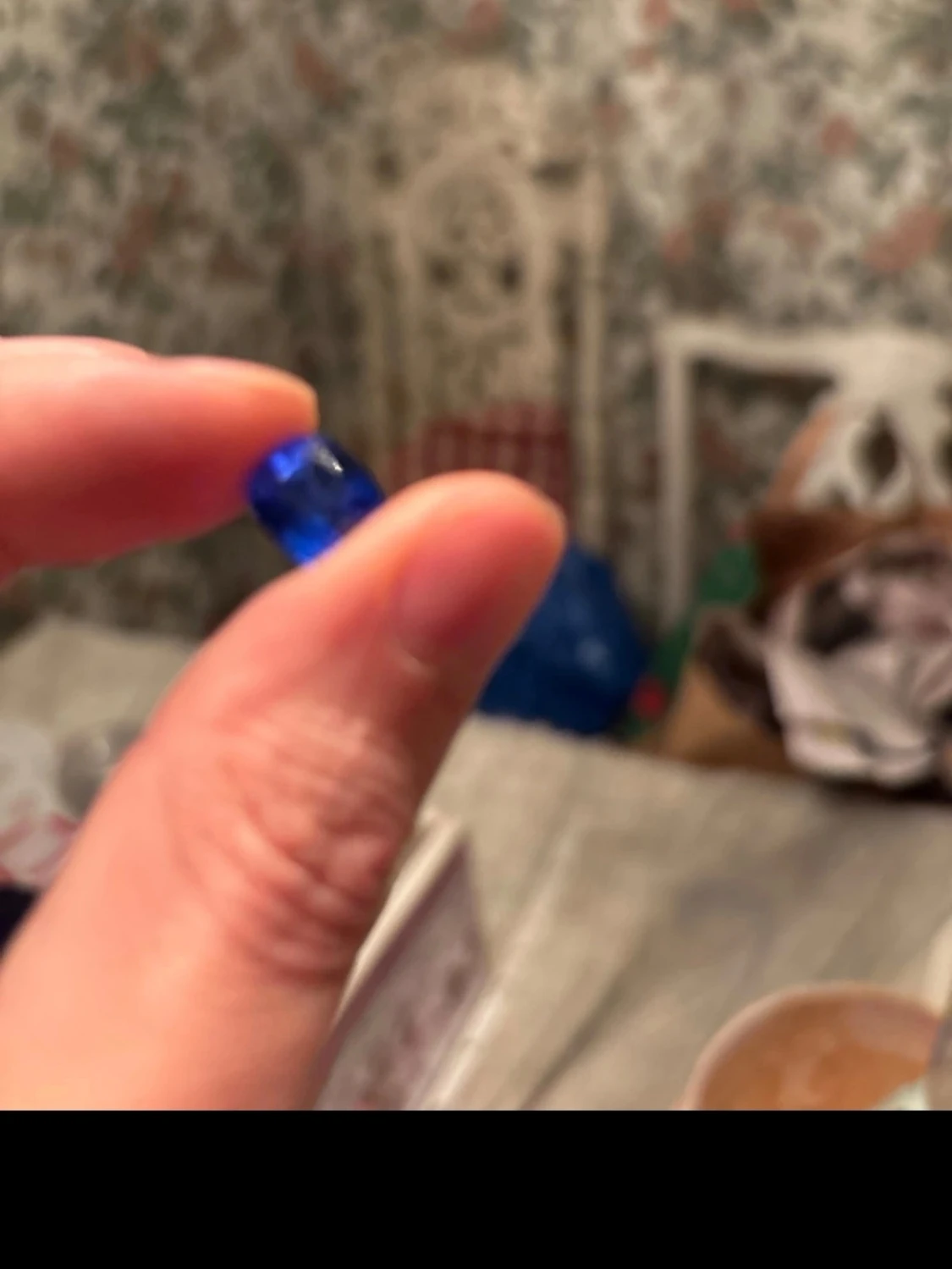 Blå safirväst med cushion cut - 2