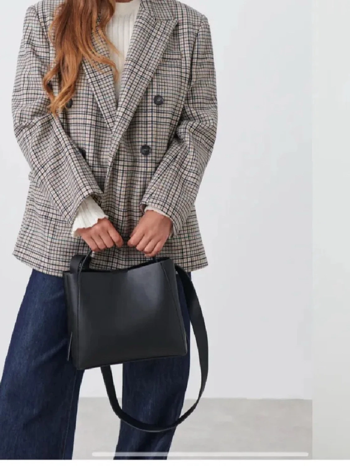 Svart axelväska i skinn