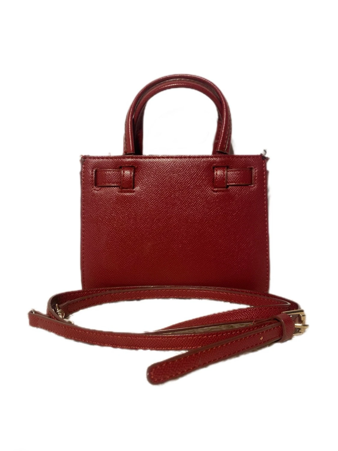 Röd handväska med rosettdetaljer - 1