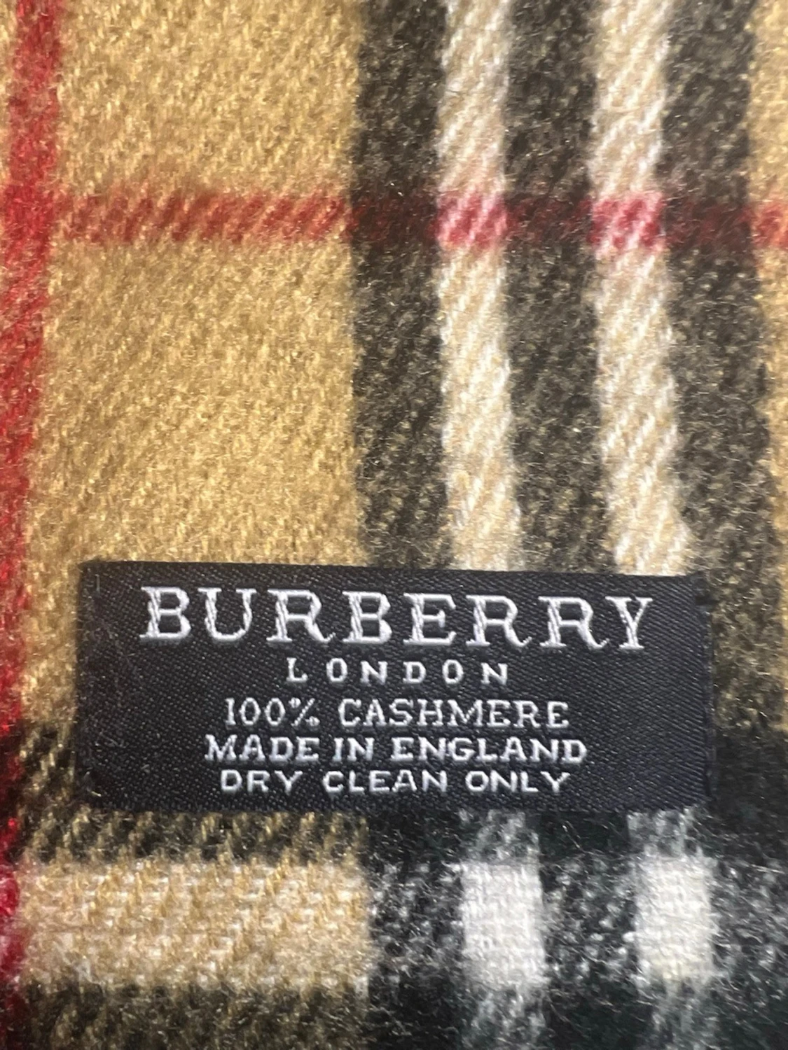 Rutig gul cashmerehalsduk Burberry - 1